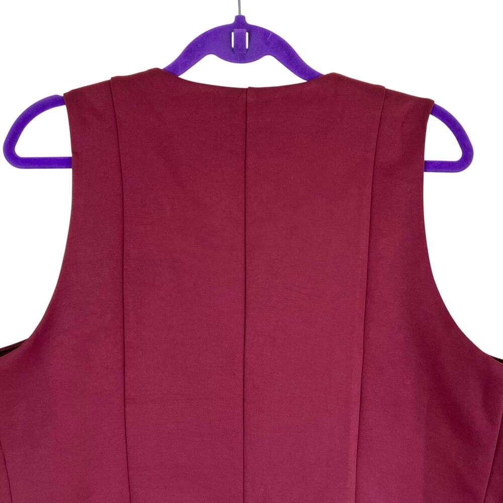 Torrid Sz 1 / 1X Studio Luxe Ponte Vest Maroon Burgundy Tailored Preppy Career - Picture 7 of 15
